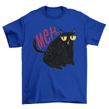 Load image into Gallery viewer, Funny unimpressed meh black cat t-shirt
