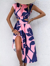Load image into Gallery viewer, Cutout Printed Sleeveless Dress
