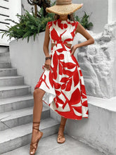 Load image into Gallery viewer, Cutout Printed Sleeveless Dress
