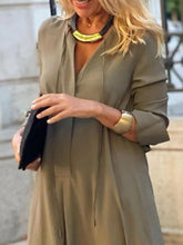 Load image into Gallery viewer, Full Size Solid Color Maxi Shirt Dress Plus Size - florentclothing store 
