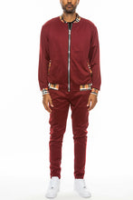 Load image into Gallery viewer, Checkered Detail Track Jacket Set
