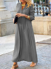 Load image into Gallery viewer, Full Size Solid Color Maxi Shirt Dress Plus Size - florentclothing store 
