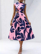 Load image into Gallery viewer, Cutout Printed Sleeveless Dress
