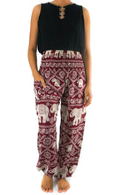 Load image into Gallery viewer, Burgundy ELEPHANT Pants Women Boho Pants Hippie Pants Yoga
