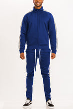 Load image into Gallery viewer, Single Stripe Zip Up Track Jacket and Track Pant Matching Set SET123
