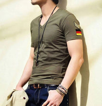 Load image into Gallery viewer, Mens Slim Fit Tee Shirt with Army Badge

