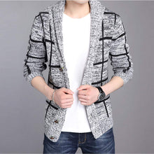 Load image into Gallery viewer, Mens Shawl Collar Gray Cardigan - florentclothing store 
