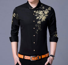 Load image into Gallery viewer, Mens Slim Fit Long Sleeve Floral Shirt - florentclothing store 

