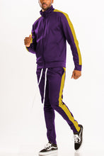 Load image into Gallery viewer, Single Stripe Zip Up Track Jacket and Track Pant Matching Set SET123
