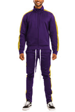 Load image into Gallery viewer, Single Stripe Zip Up Track Jacket and Track Pant Matching Set SET123
