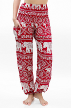Load image into Gallery viewer, Burgundy ELEPHANT Pants Women Boho Pants Hippie Pants Yoga
