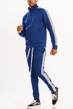 Load image into Gallery viewer, Single Stripe Zip Up Track Jacket and Track Pant Matching Set SET123

