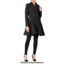 Load image into Gallery viewer, Wool Blend Fit And Flare Double Breasted Skater Coat (1102)
