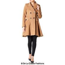 Load image into Gallery viewer, Wool Blend Fit And Flare Double Breasted Skater Coat (1102)
