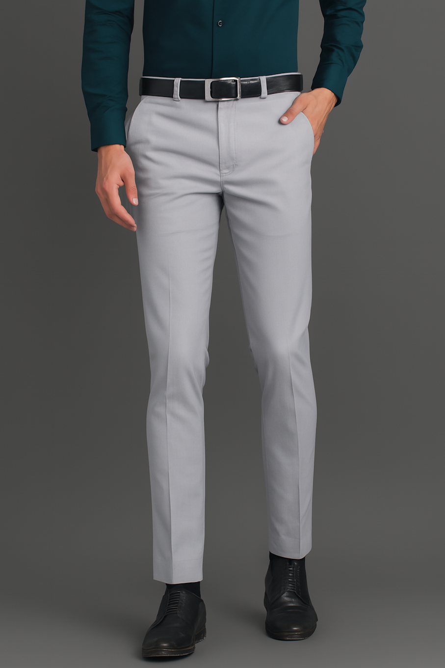 Men Formal Pant-Light Grey (Size-26)