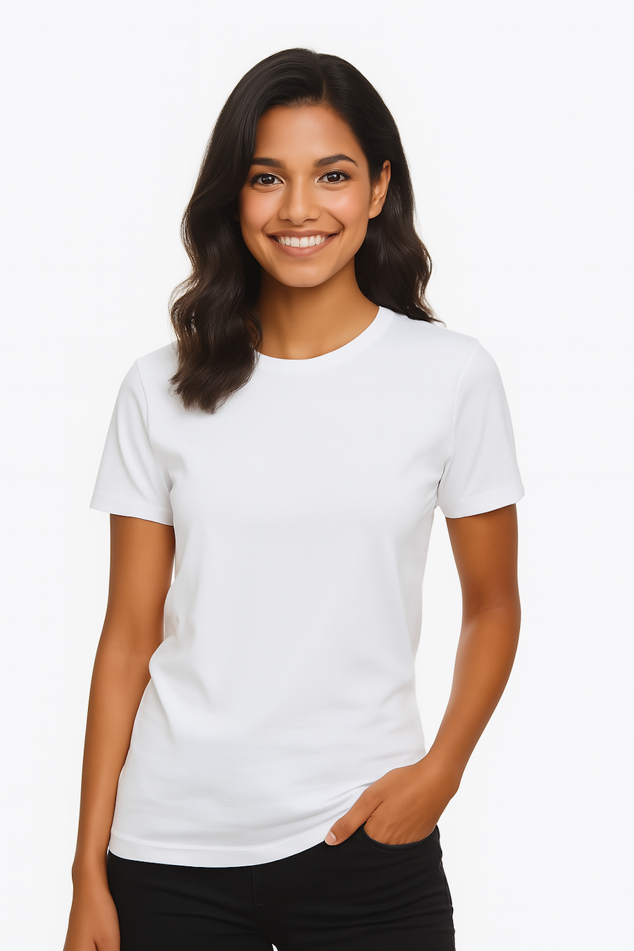 Classic White T-Shirt for Women (Size-L)