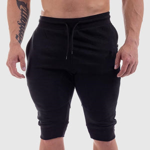 New Men&#39;s Summer Workout Shorts Drawstring Joggers 3/4 Knee Length Cotton Sport Running Homme Bermuda Casual Short Sweatpants - FlorentClothingStore 