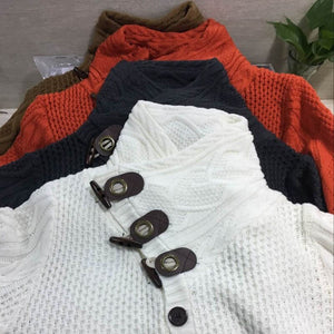 2021 Winter Men Knitted Sweater Coat Front Button Fashion Autumn - FlorentClothingStore 