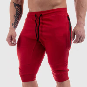 New Men&#39;s Summer Workout Shorts Drawstring Joggers 3/4 Knee Length Cotton Sport Running Homme Bermuda Casual Short Sweatpants - FlorentClothingStore 