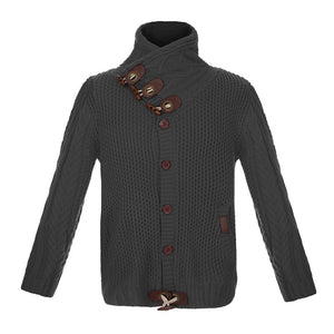 2021 Winter Men Knitted Sweater Coat Front Button Fashion Autumn - FlorentClothingStore 