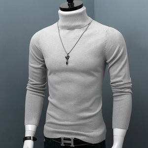 Men Turtleneck Sweaters Slim Fit  Pullover Winter Thick Warm Classic Brand