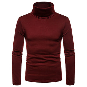 Autumn Winter Tops Fashion Mens Casual Slim Fit Basic Turtleneck Knitted Sweater - FlorentClothingStore 