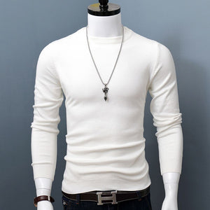 Men's O-Neck Sweater long sleeve solid color pullover for autumn winter