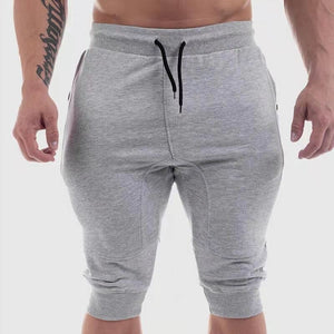 New Men&#39;s Summer Workout Shorts Drawstring Joggers 3/4 Knee Length Cotton Sport Running Homme Bermuda Casual Short Sweatpants - FlorentClothingStore 