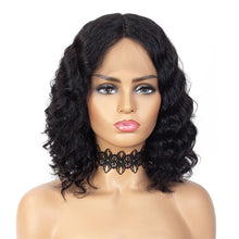 Load image into Gallery viewer, Short Natural Wave Lace Front Human Hair Wig Curly With Baby Hair for Black Women Plucked Hairline Brazilian Lace Wig 12-18 inch - FlorentClothingStore 
