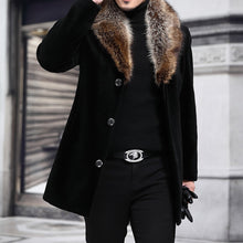 Load image into Gallery viewer, Winter Men Long Woolen Coat Fur Collar Warm Male Solid Slim Casual Windbreaker Jacket Autumn
