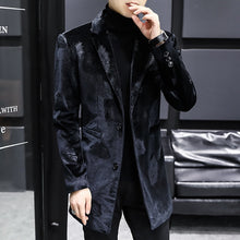 Load image into Gallery viewer, Winter Velvet Wool Blends Jacket Men Fashion Slim Long Casual Business Trench Windbreaker Social Streetwear Overcoat clothing
