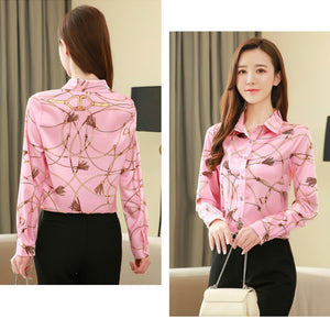 New Silk Shirt Women&#39;s Korean 2022 Spring Long Sleeve Shirts for Women Casual Print Women Blouse and Tops Blusas Mujer 8185 50 - FlorentClothingStore 