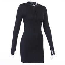 Load image into Gallery viewer, Ladies Elegant Dress for Women 2022 Fashion Half-Zip Long Sleeve Ribbed Knitted Bodycon Dress Spring - FlorentClothingStore 
