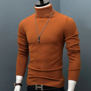 Men Turtleneck Sweaters Slim Fit  Pullover Winter Thick Warm Classic Brand