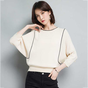 2021 Brand Design Casual Pullover Sweater Spring women lace stitching Knit Sweater Elegant leopard print Black Knitting Top - FlorentClothingStore 