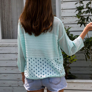 Ladies Summer Hollow Out Pull Knitted Causal Tops Ladies Knitwear Fashion - FlorentClothingStore 