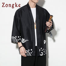 Load image into Gallery viewer, Zongke Chinese Style Dragon Kimono Cardigan Men Shirt Hip Hop Streetwear - FlorentClothingStore 
