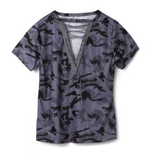 Load image into Gallery viewer, Fashion Women Summer Loose Top T-shirt 2019 Summer Short Sleeve Camo Sexy T Shirt Ladies Camouflage Printed Casual Tops T-shirt - FlorentClothingStore 
