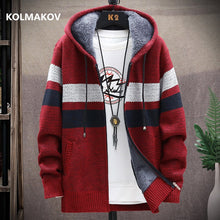 Load image into Gallery viewer, 2022 winter Men high quality Knitted thicken Mens Coats Hood Male Sweater Casual
