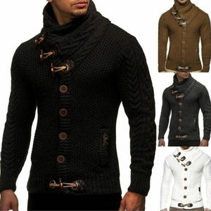 2021 Winter Men Knitted Sweater Coat Front Button Fashion Autumn - FlorentClothingStore 