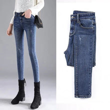 Load image into Gallery viewer, New Women Jeans 2021 Autumn Elastic Pencil Trousers High Waist Ladies Tight Clothing Slim Fit
