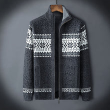 Load image into Gallery viewer, 2021 Winter Sweater Male Thicken Fleece Men Cardigan Cotton Knitted Jacquard Men - FlorentClothingStore 
