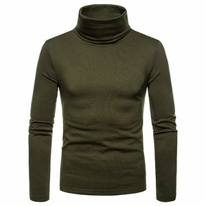 Autumn Winter Tops Fashion Mens Casual Slim Fit Basic Turtleneck Knitted Sweater - FlorentClothingStore 