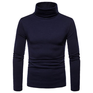 Autumn Winter Tops Fashion Mens Casual Slim Fit Basic Turtleneck Knitted Sweater - FlorentClothingStore 