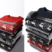 Load image into Gallery viewer, Winter Sweater Male Clothing  Thick Fleece  Wool Men&#39;s Jumpers Pullover  Coats Jacquard deer christmas Knitted Sweater Men - FlorentClothingStore 
