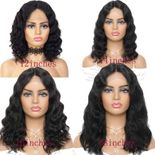 Load image into Gallery viewer, Short Natural Wave Lace Front Human Hair Wig Curly With Baby Hair for Black Women Plucked Hairline Brazilian Lace Wig 12-18 inch - FlorentClothingStore 
