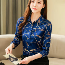 Load image into Gallery viewer, New Silk Shirt Women&#39;s Korean 2022 Spring Long Sleeve Shirts for Women Casual Print Women Blouse and Tops Blusas Mujer 8185 50 - FlorentClothingStore 
