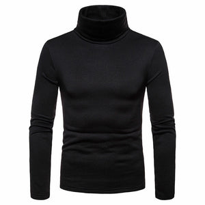 Autumn Winter Tops Fashion Mens Casual Slim Fit Basic Turtleneck Knitted Sweater - FlorentClothingStore 