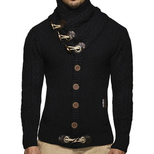 2021 Winter Men Knitted Sweater Coat Front Button Fashion Autumn - FlorentClothingStore 