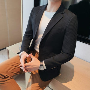 2022 Casual Suit Jackets Blazer for Men Wedding Slim Fit Outwear Oversized Single Breasted